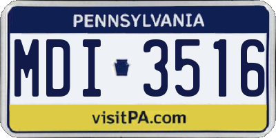 PA license plate MDI3516
