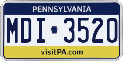 PA license plate MDI3520