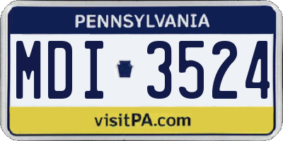 PA license plate MDI3524