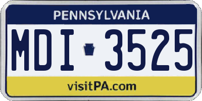 PA license plate MDI3525