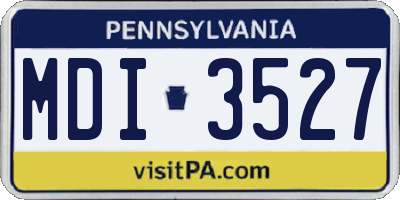 PA license plate MDI3527