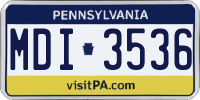 PA license plate MDI3536