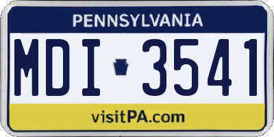 PA license plate MDI3541
