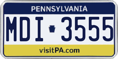 PA license plate MDI3555