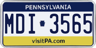 PA license plate MDI3565