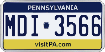 PA license plate MDI3566