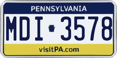 PA license plate MDI3578