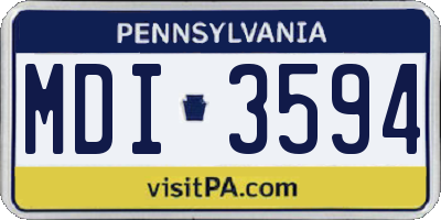 PA license plate MDI3594