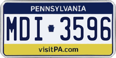 PA license plate MDI3596