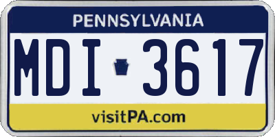 PA license plate MDI3617
