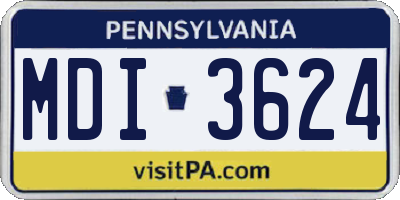 PA license plate MDI3624