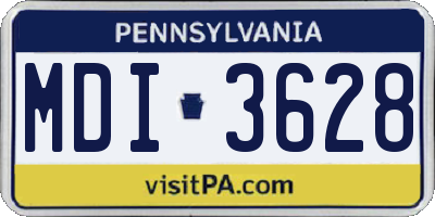 PA license plate MDI3628