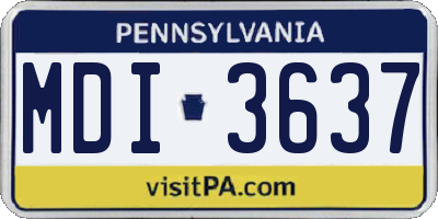 PA license plate MDI3637
