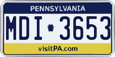 PA license plate MDI3653