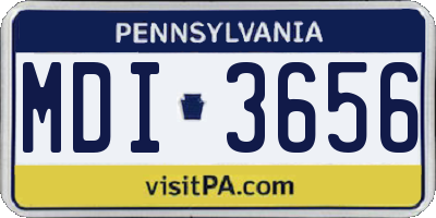 PA license plate MDI3656