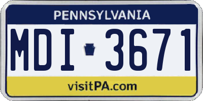 PA license plate MDI3671