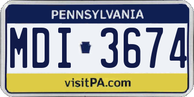 PA license plate MDI3674