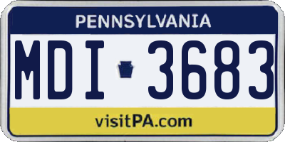 PA license plate MDI3683