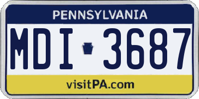 PA license plate MDI3687