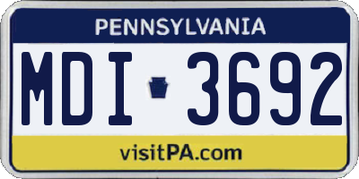 PA license plate MDI3692