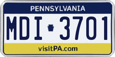 PA license plate MDI3701