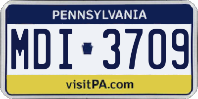 PA license plate MDI3709