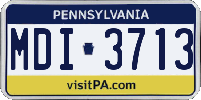 PA license plate MDI3713