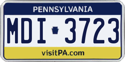 PA license plate MDI3723