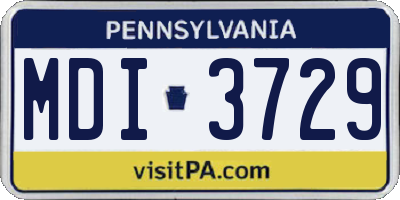 PA license plate MDI3729