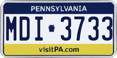 PA license plate MDI3733