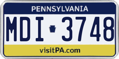 PA license plate MDI3748