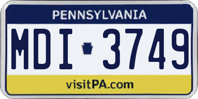 PA license plate MDI3749