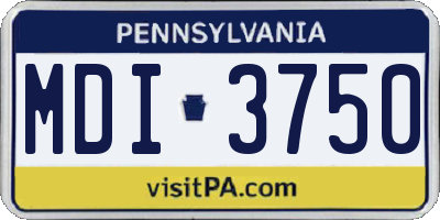 PA license plate MDI3750