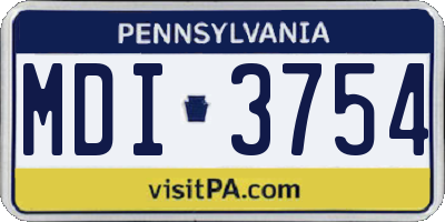 PA license plate MDI3754