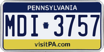 PA license plate MDI3757