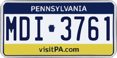 PA license plate MDI3761