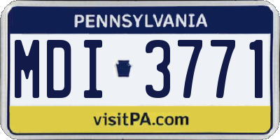 PA license plate MDI3771