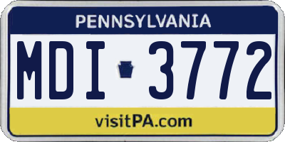 PA license plate MDI3772