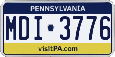 PA license plate MDI3776