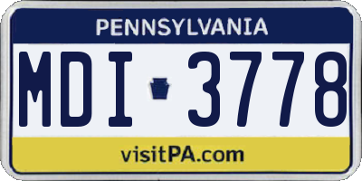 PA license plate MDI3778