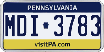 PA license plate MDI3783