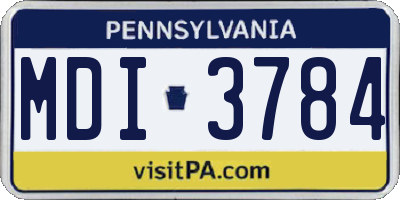 PA license plate MDI3784