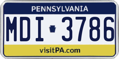PA license plate MDI3786