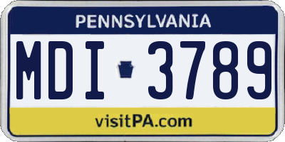 PA license plate MDI3789