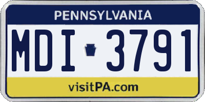 PA license plate MDI3791