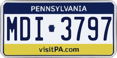PA license plate MDI3797