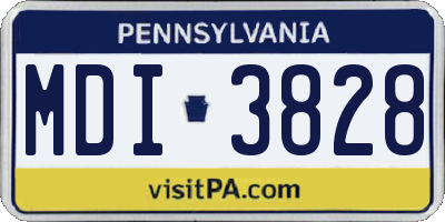 PA license plate MDI3828