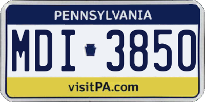 PA license plate MDI3850