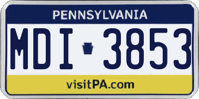 PA license plate MDI3853