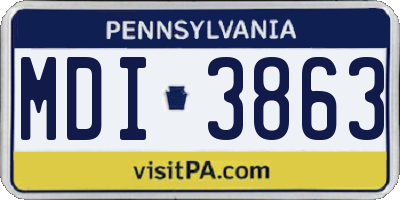PA license plate MDI3863